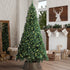Tinseltown LED Christmas Tree 2.4M 8FT with Rattan Tree Skirt Warm Light Green