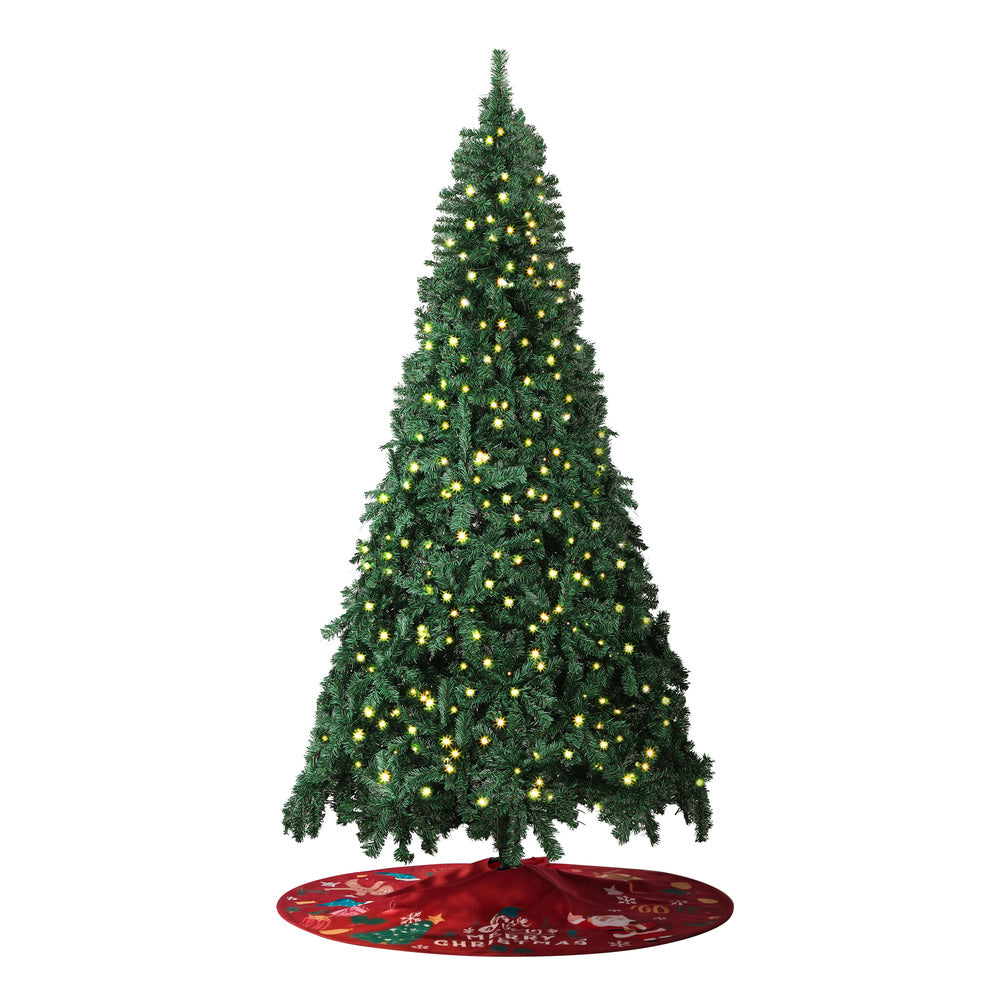 Tinseltown LED Christmas Tree 8FT 2.4M with Red Tree Skirt