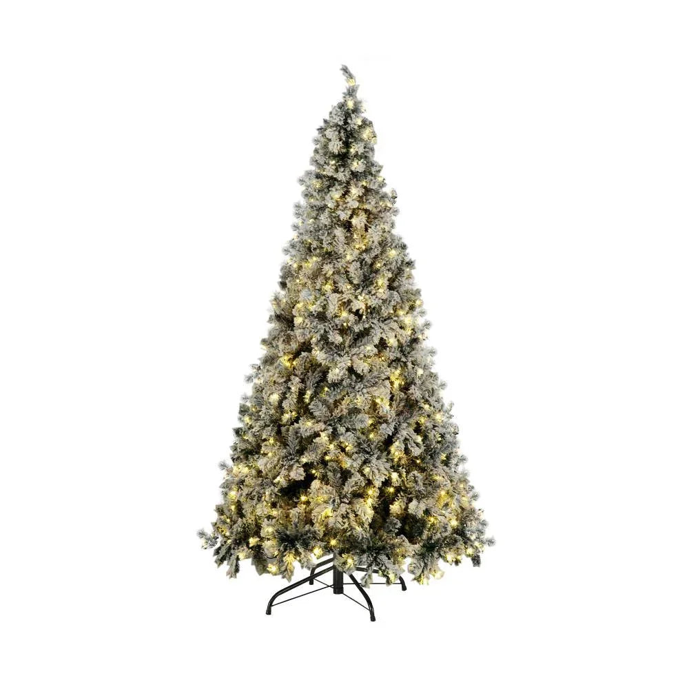 Christmas Tree 2.4M 8FT Snow Flocked Green with LED