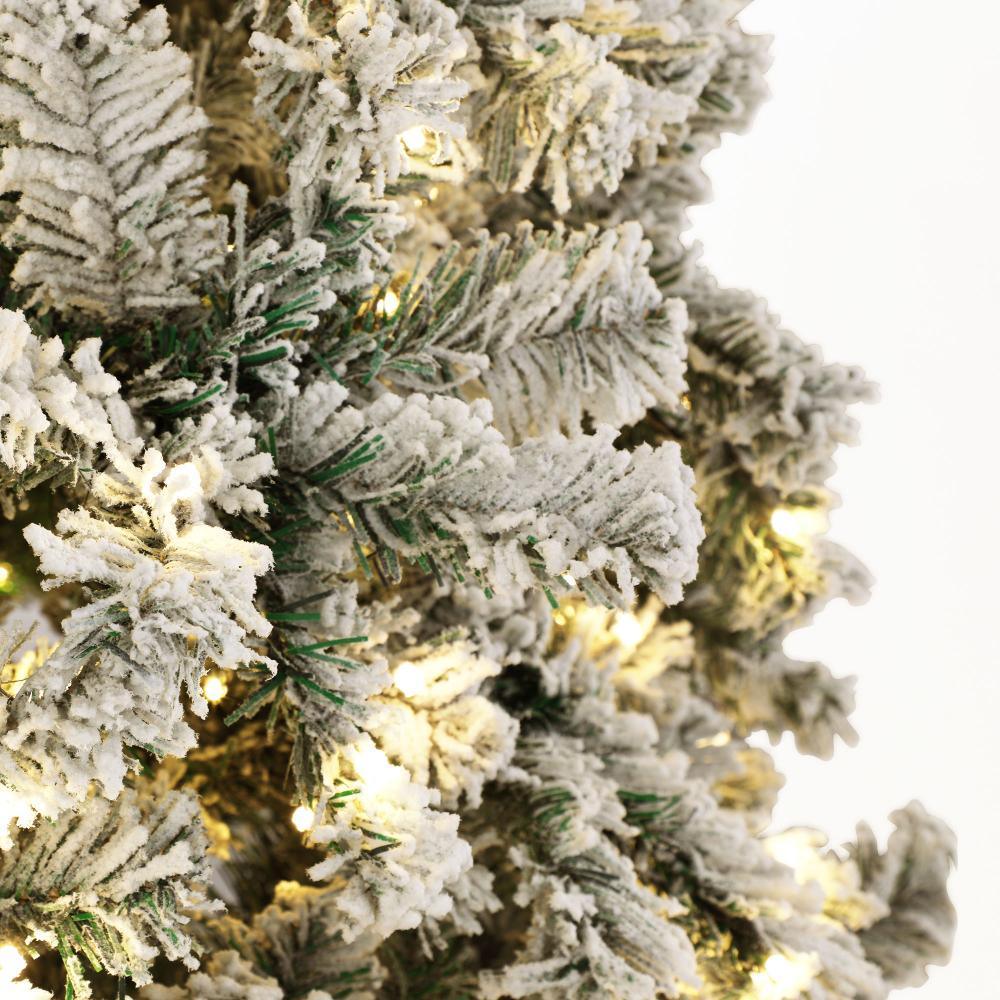 Christmas Tree 2.4M 8FT Snow Flocked Green with LED