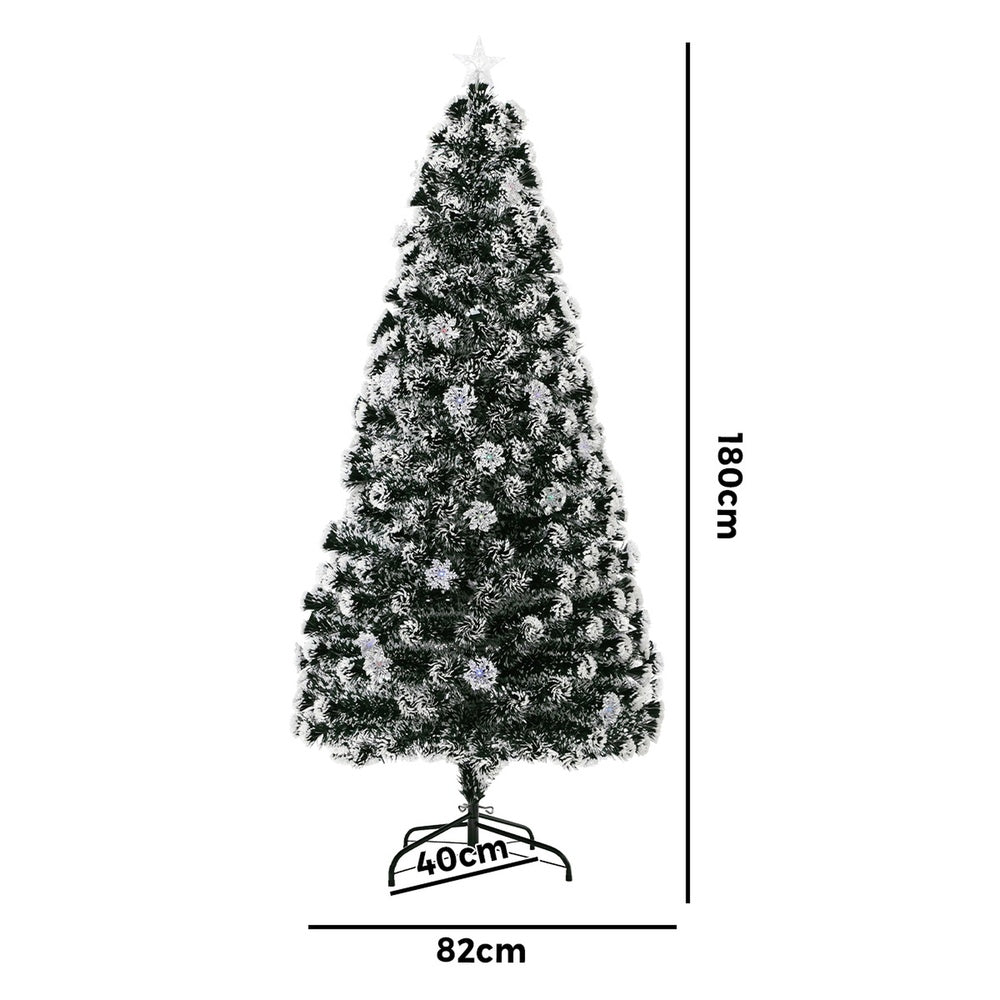 Tinseltown LED Christmas Tree 2.1M 7FT with Tree Skirt Light Snow-sprayed Green