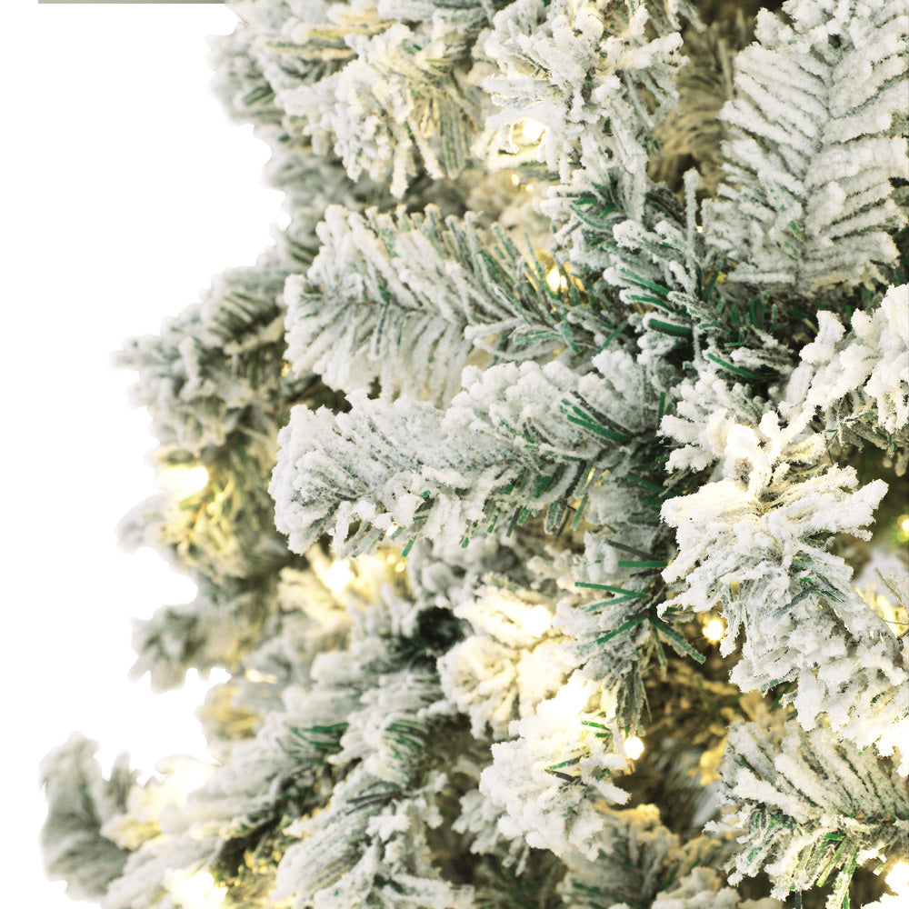 Tinseltown LED Christmas Tree 2.1M 7FT with Tree Skirt Light Snow-sprayed Green