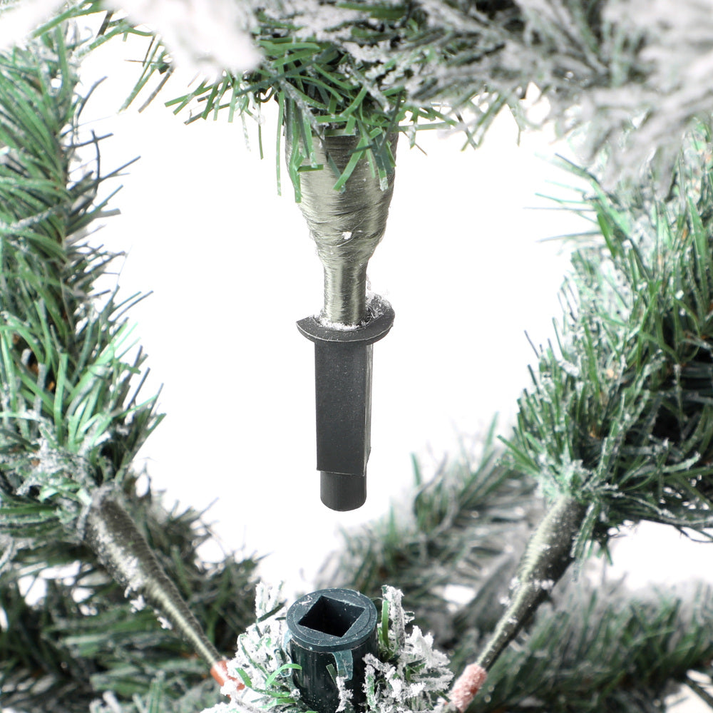 Tinseltown LED Christmas Tree 2.1M 7FT with Tree Skirt Light Snow-sprayed Green