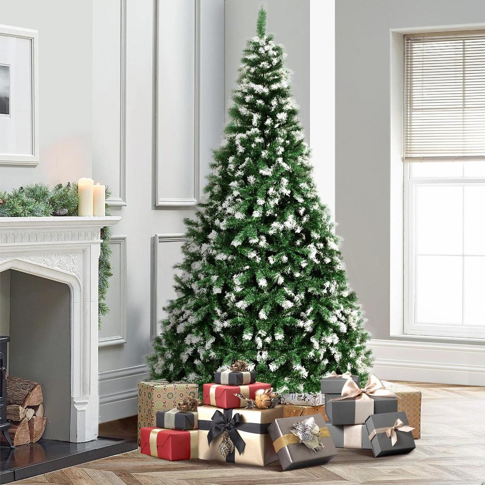 Christmas Tree 2.4M 8FT Snowy Decor Green 1480 Tips