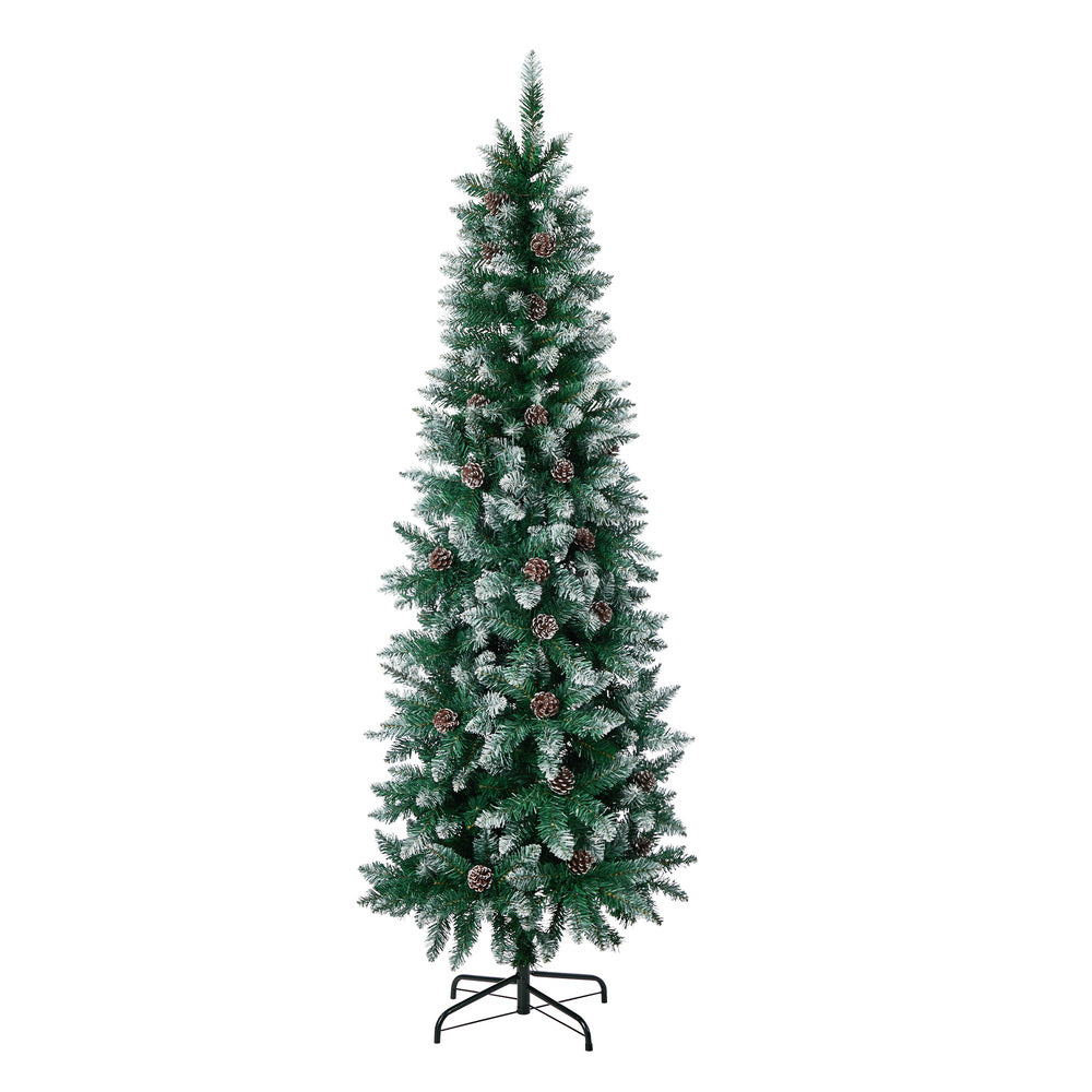 Tinseltown Slim Christmas Tree 6FT 1.8M Pine Cones Green 480 Tips
