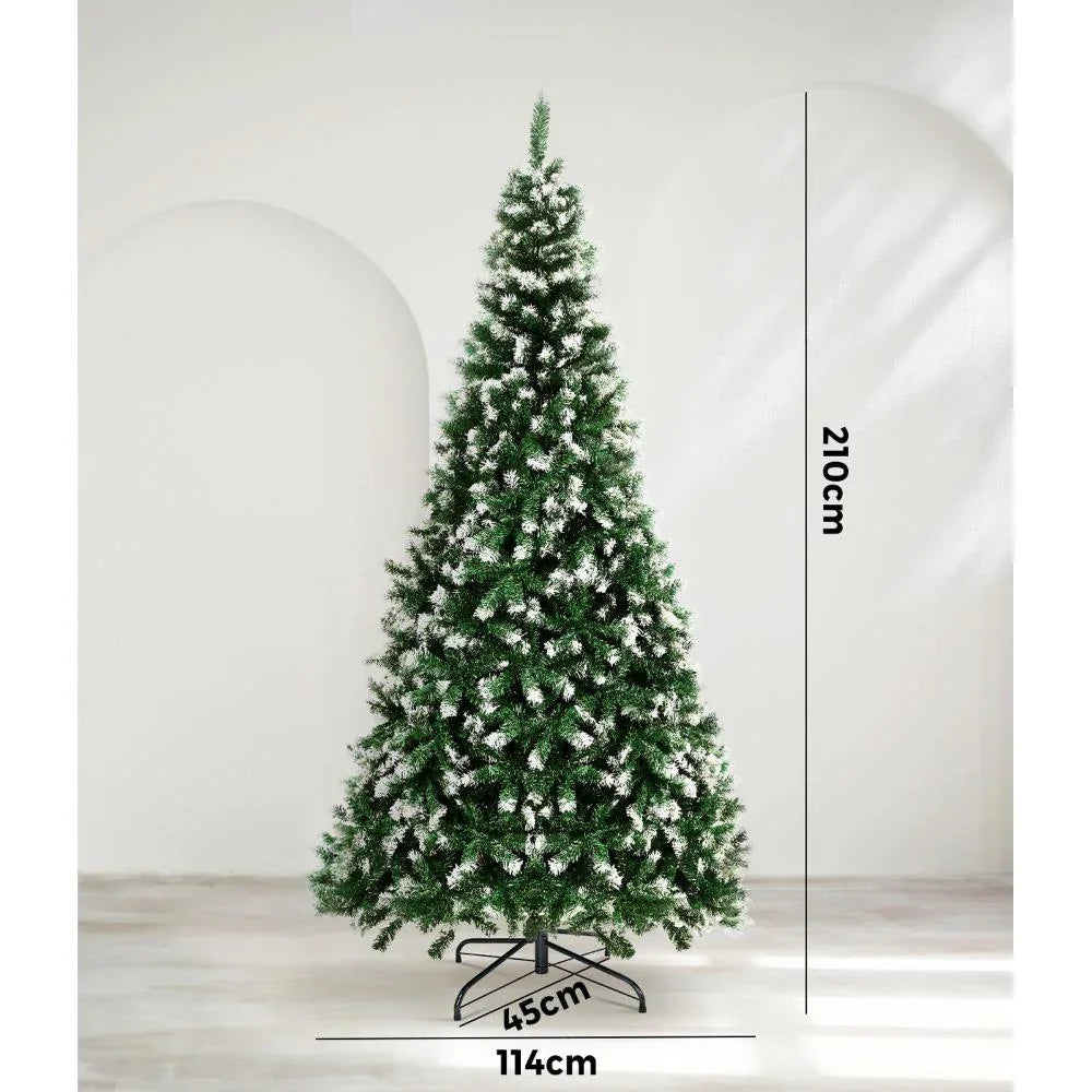 Christmas Tree 2.1M 7FT Snowy Green 1000 tips