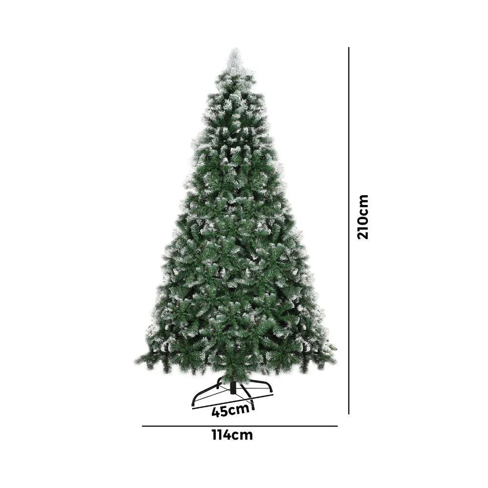 Christmas Tree 2.1M 7FT Snowy Green 1000 tips