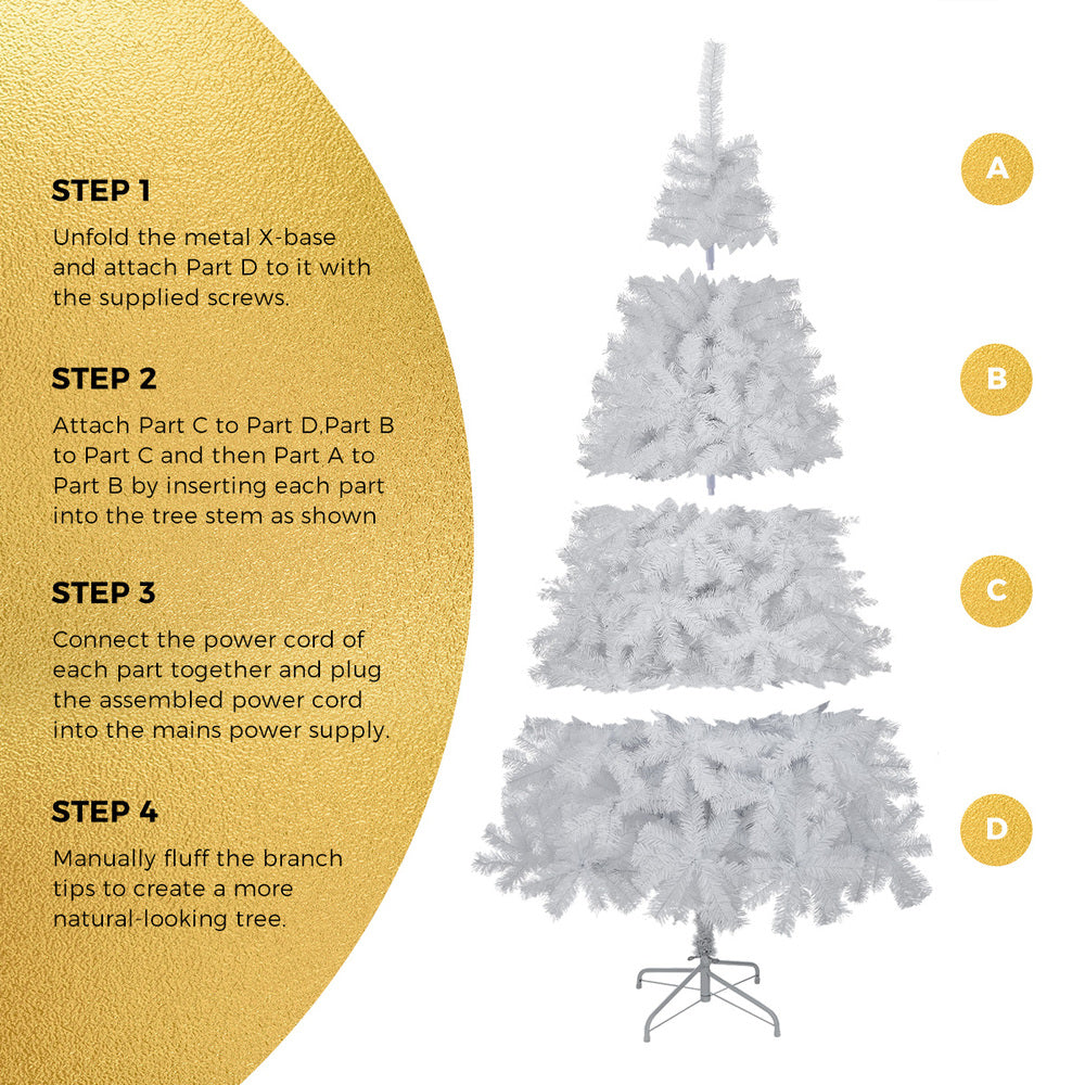Tinseltown White Christmas Tree 2.4M 8FT 1225Tips