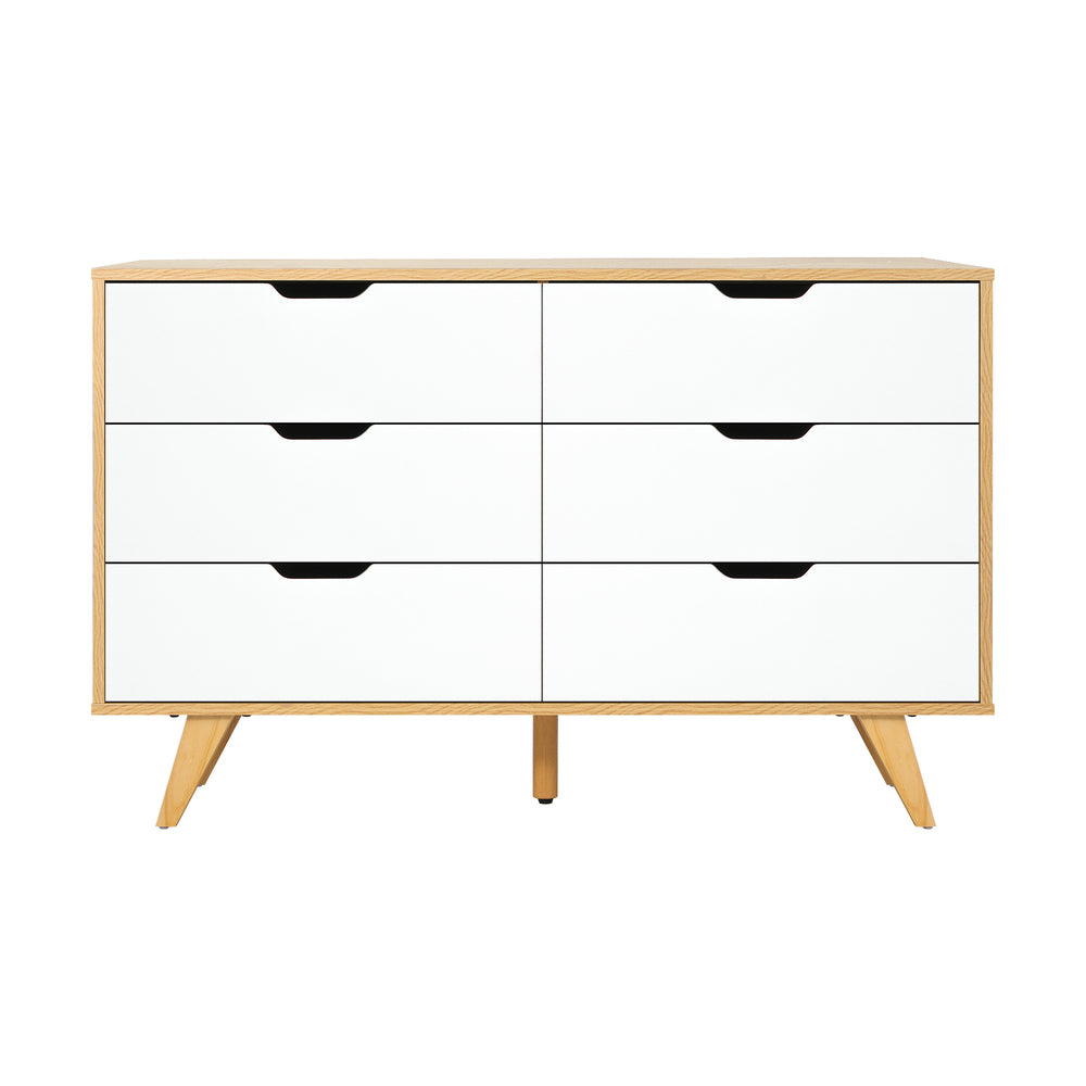 6 Chest of Drawers Lowboy Wooden White