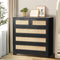 5 Drawer Rattan Chest of Drawers Dresser Black Storage Cabinet