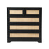 5 Chest of Drawers Dresser Rattan Black