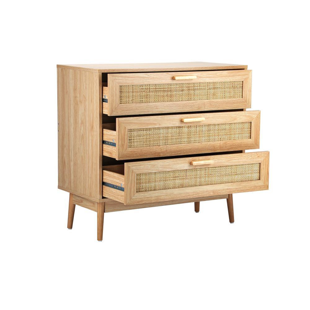 3 Chest of Drawers Clothes Storage Rattan