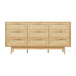 9 Chest of Drawers Rattan Lowboy Wooden