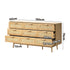 9 Chest of Drawers Rattan Lowboy Wooden