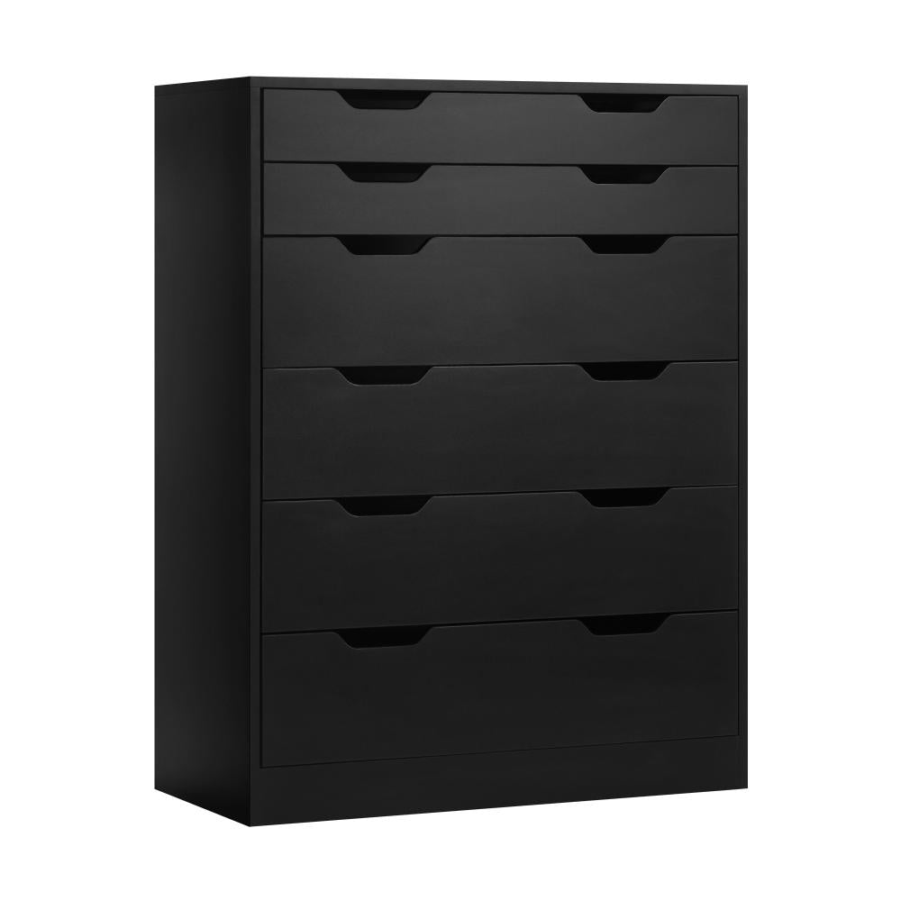 6 Chest of Drawers Air Gap Handles Black