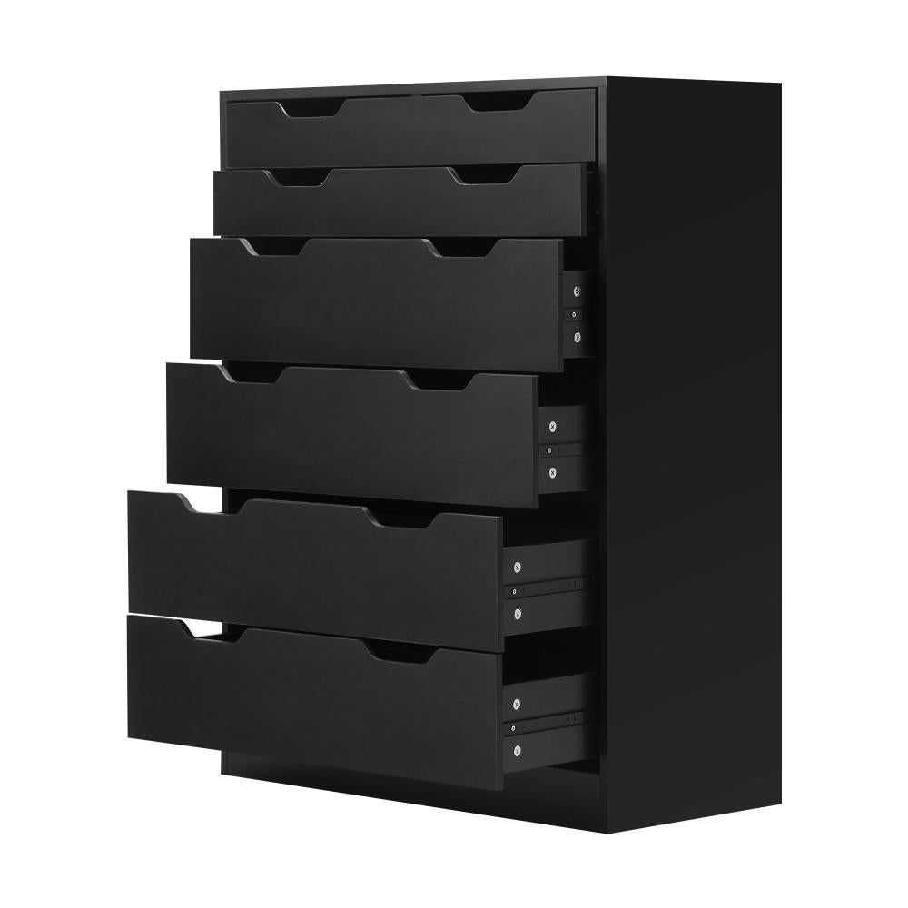 6 Chest of Drawers Air Gap Handles Black