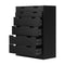 Oikiture 6‑Drawer Chest of Drawers with Air‑Gap Handles & Sturdy Particle Board – Black