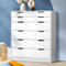 Oikiture 6 Drawer Chest of Drawers White Tallboy Bedroom Storage Cabinet