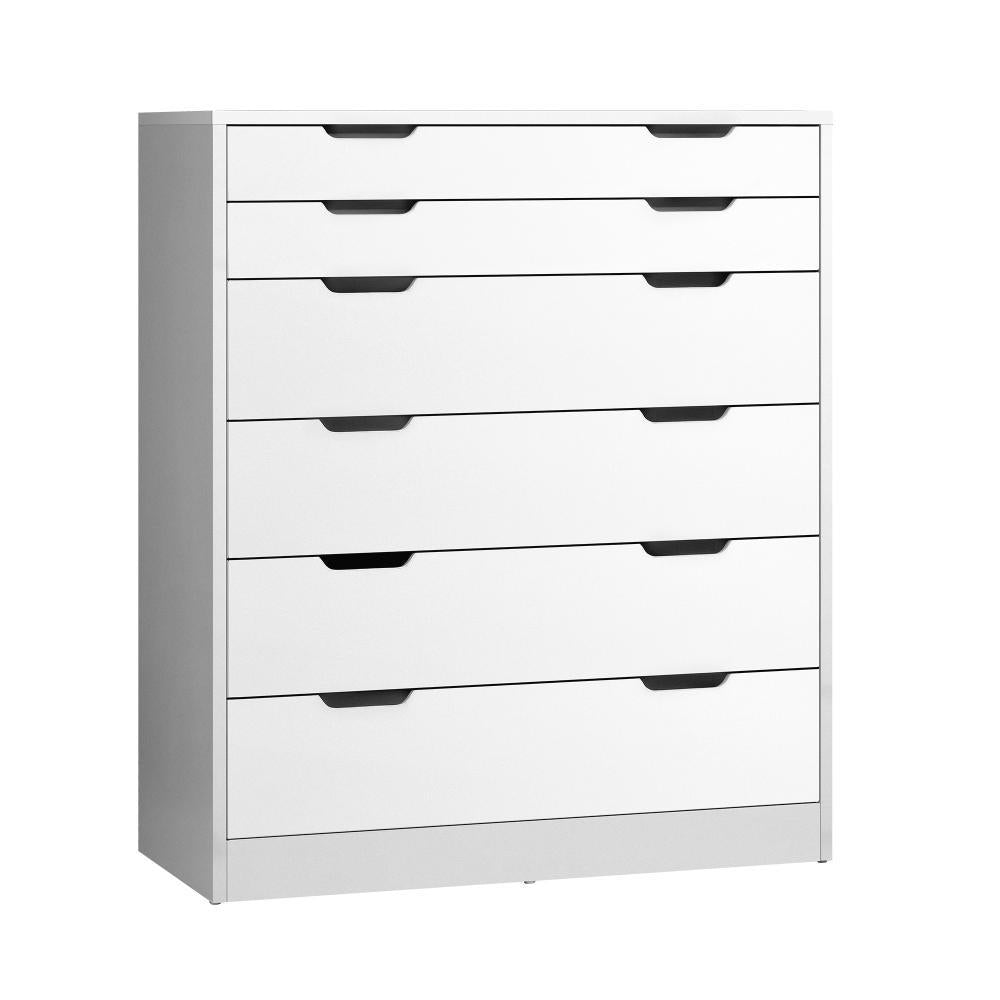 6 Chest of Drawers Tallboy White