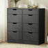 8 Chest of Drawers Tallboy Cabinet Bedroom Storage Black