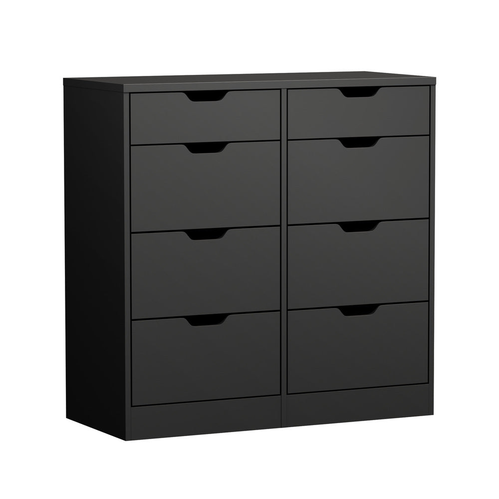 8 Chest of Drawers Tallboy Cabinet Bedroom Storage Black
