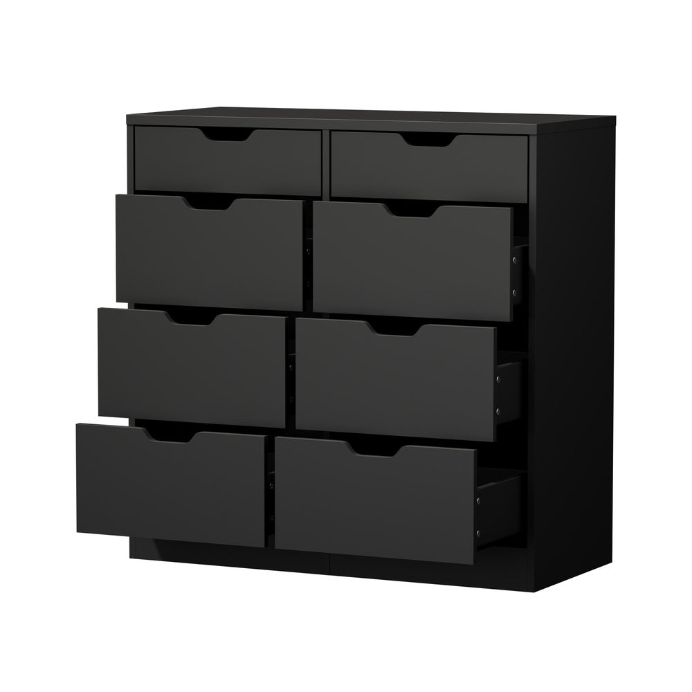 8 Chest of Drawers Tallboy Cabinet Bedroom Storage Black