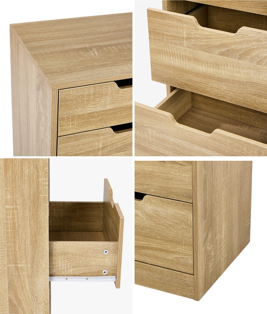 8 Chest of Drawers Tallboy Cabinet Bedroom Storage Natural