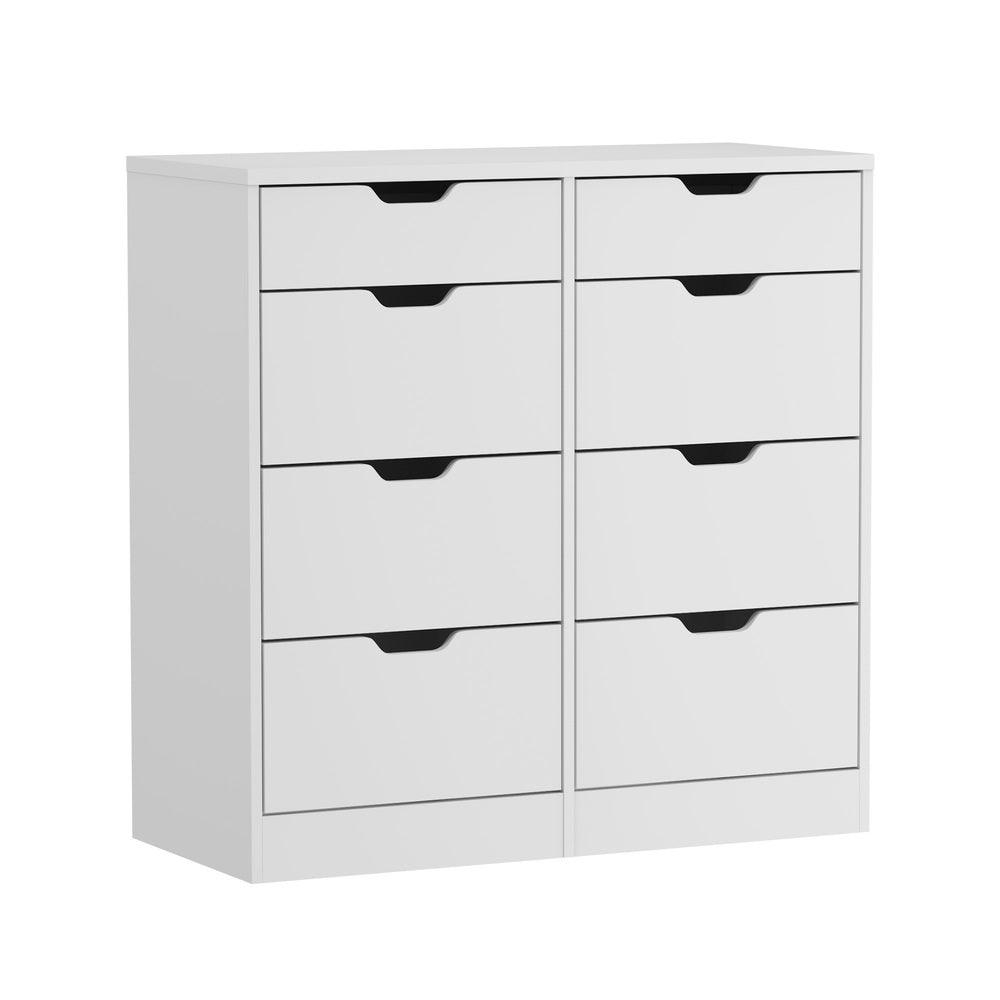 8 Chest of Drawers Tallboy Cabinet Bedroom Storage White
