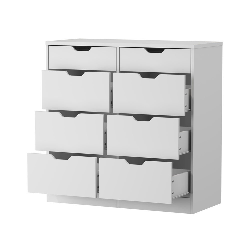 8 Chest of Drawers Tallboy Cabinet Bedroom Storage White