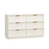 Oikiture 6 Chest of Drawer Lowboy Dresser Metal Handle Creamy White