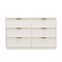 Oikiture 6 Chest of Drawer Lowboy Dresser Metal Handle Creamy White