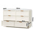Oikiture 6 Chest of Drawer Lowboy Dresser Metal Handle Creamy White