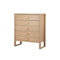 Chest of Drawers 5‑Drawer Tallboy – Natural Woodgrain Bedroom Storage