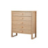 Chest of Drawers 5‑Drawer Tallboy – Natural Woodgrain Bedroom Storage