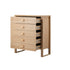 Chest of Drawers 5‑Drawer Tallboy – Natural Woodgrain Bedroom Storage