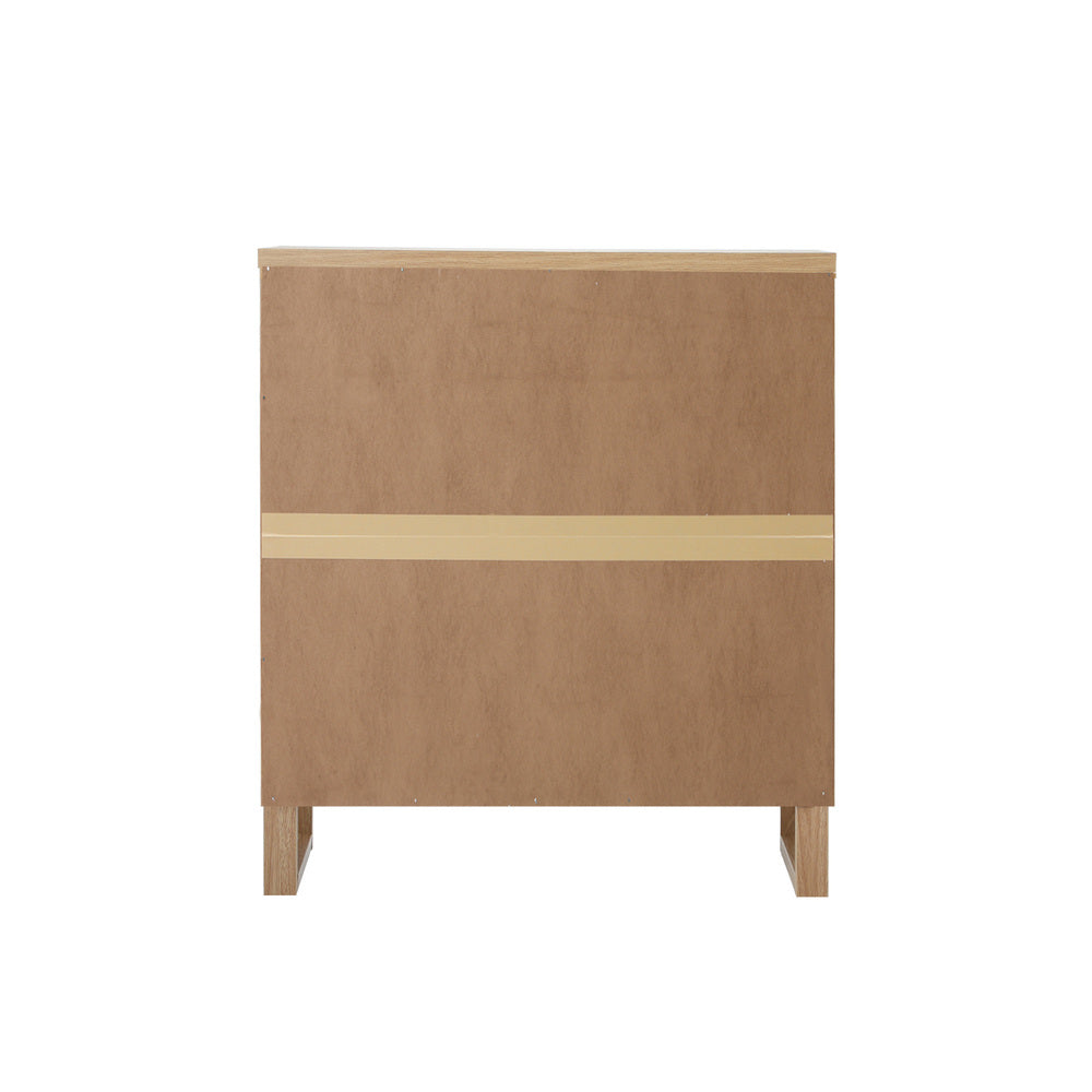 Chest of Drawers 5‑Drawer Tallboy – Natural Woodgrain Bedroom Storage