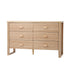 Oikiture Chest of Drawers 6‑Drawer – Lowboy Storage Cabinet Natural Wood Look