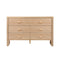 Oikiture Chest of Drawers 6‑Drawer – Lowboy Storage Cabinet Natural Wood Look