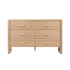 Oikiture Chest of Drawers 6‑Drawer – Lowboy Storage Cabinet Natural Wood Look