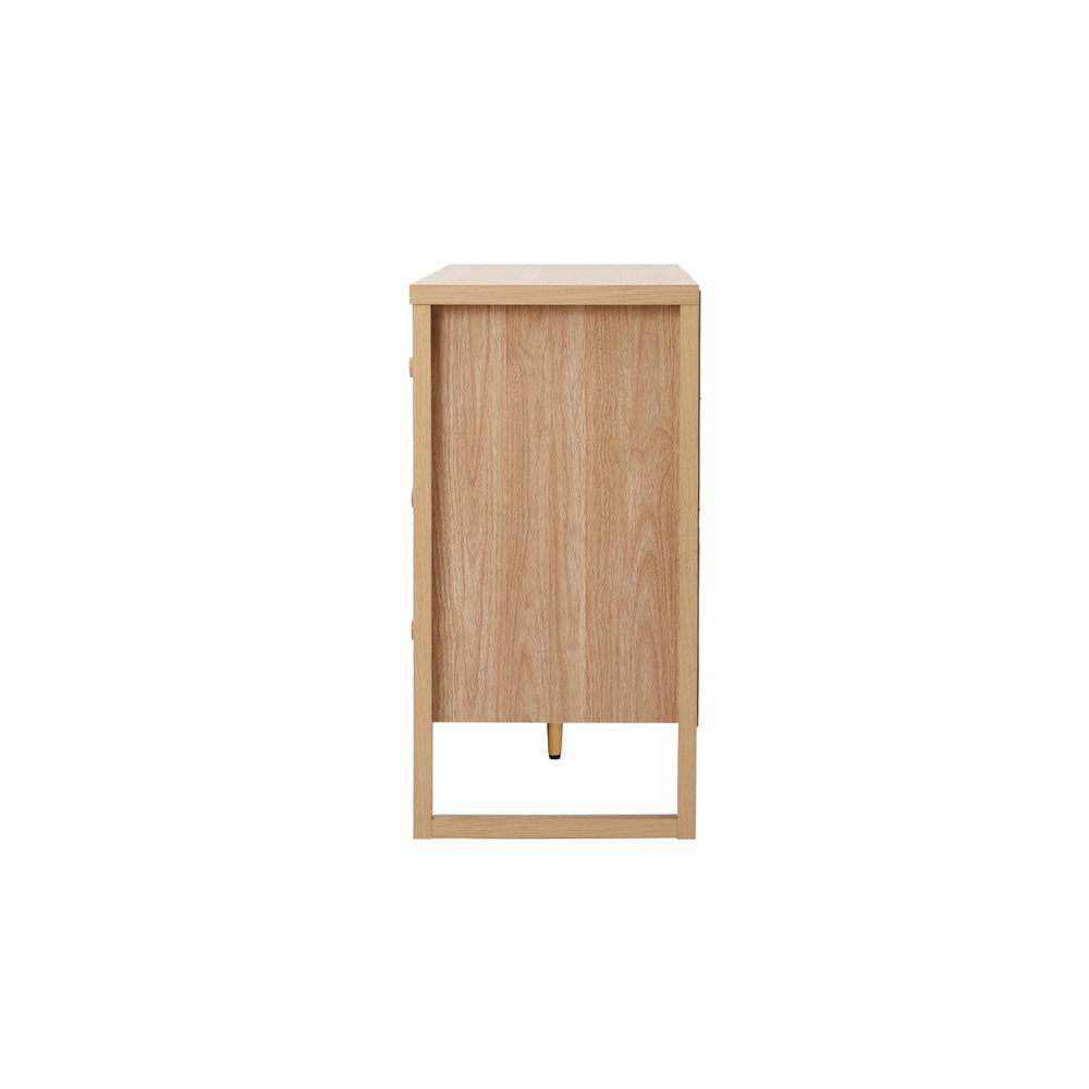 Oikiture Chest of Drawers 6‑Drawer – Lowboy Storage Cabinet Natural Wood Look