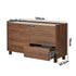Oikiture 6 Drawer Chest of Drawers Storage Cabinet Handle-Free Walnut