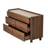 Oikiture 6 Drawer Chest of Drawers Storage Cabinet Handle-Free Walnut