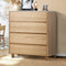 Oikiture 4 Drawer Chest of Drawers Natural Faux Marble Top Wooden Dresser
