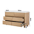 Oikiture 6 Chest of Drawers Dresser Faux Marble Top Natural