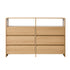 6 Chest Of Drawers Dresser with 2 Open Shelves Natural