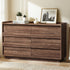 6 Chest Of Drawers Lowboy Handle-Free Storage Walnut