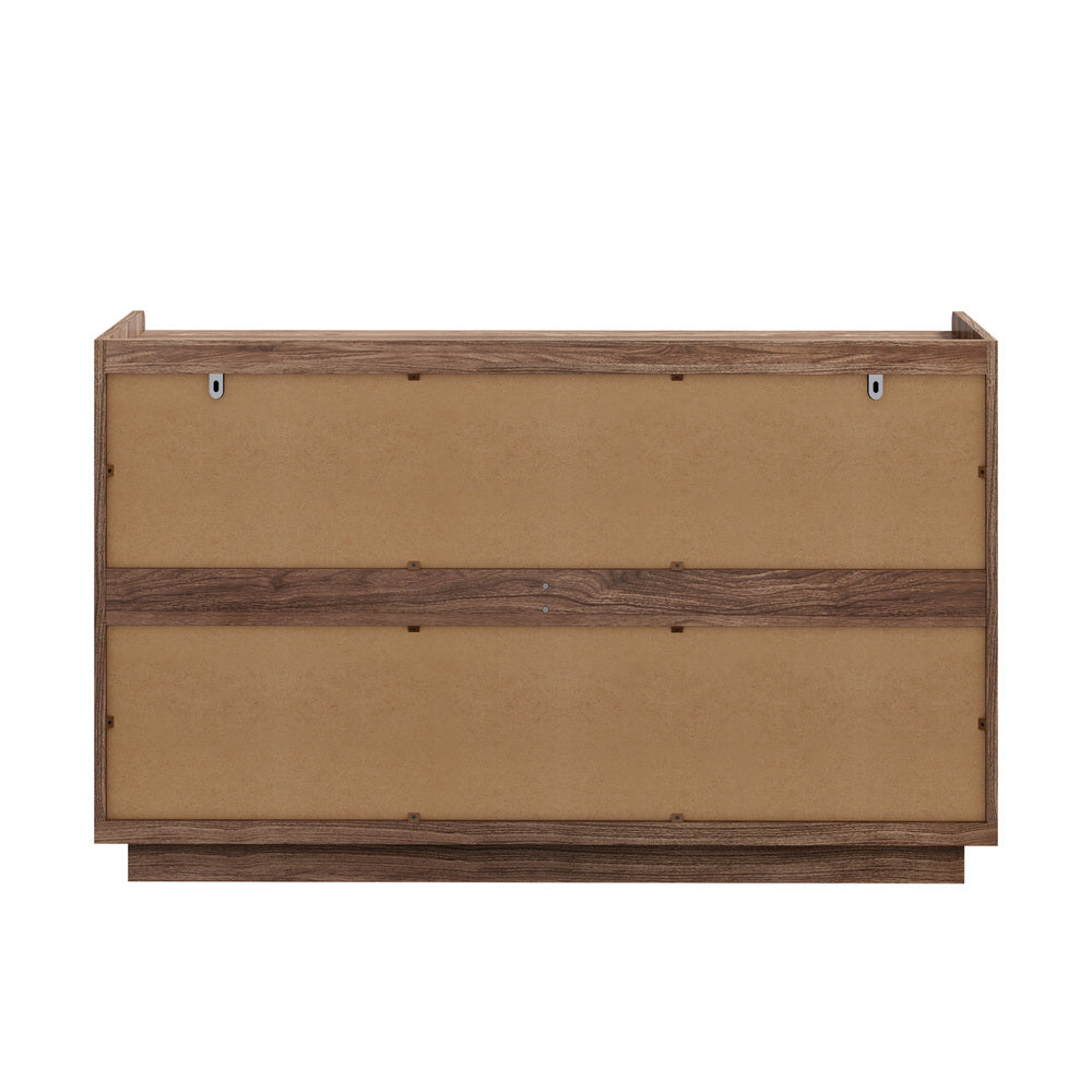 6 Chest Of Drawers Lowboy Handle-Free Storage Walnut