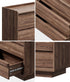 6 Chest Of Drawers Lowboy Handle-Free Storage Walnut