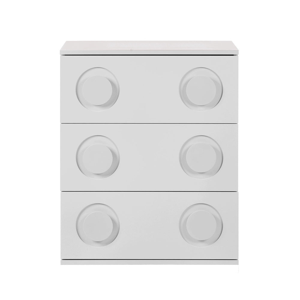 3 Chest of Drawers Cabinet Bedroom Dresser Night Stand White