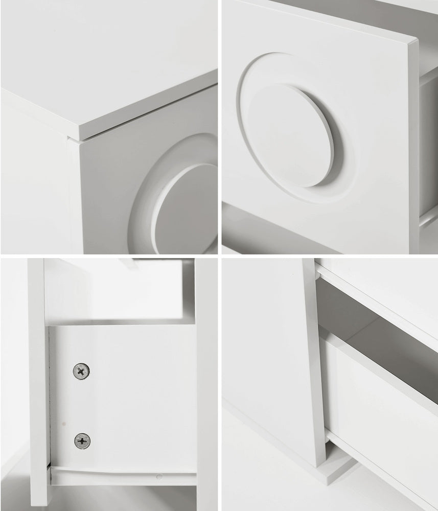 3 Chest of Drawers Cabinet Bedroom Dresser Night Stand White